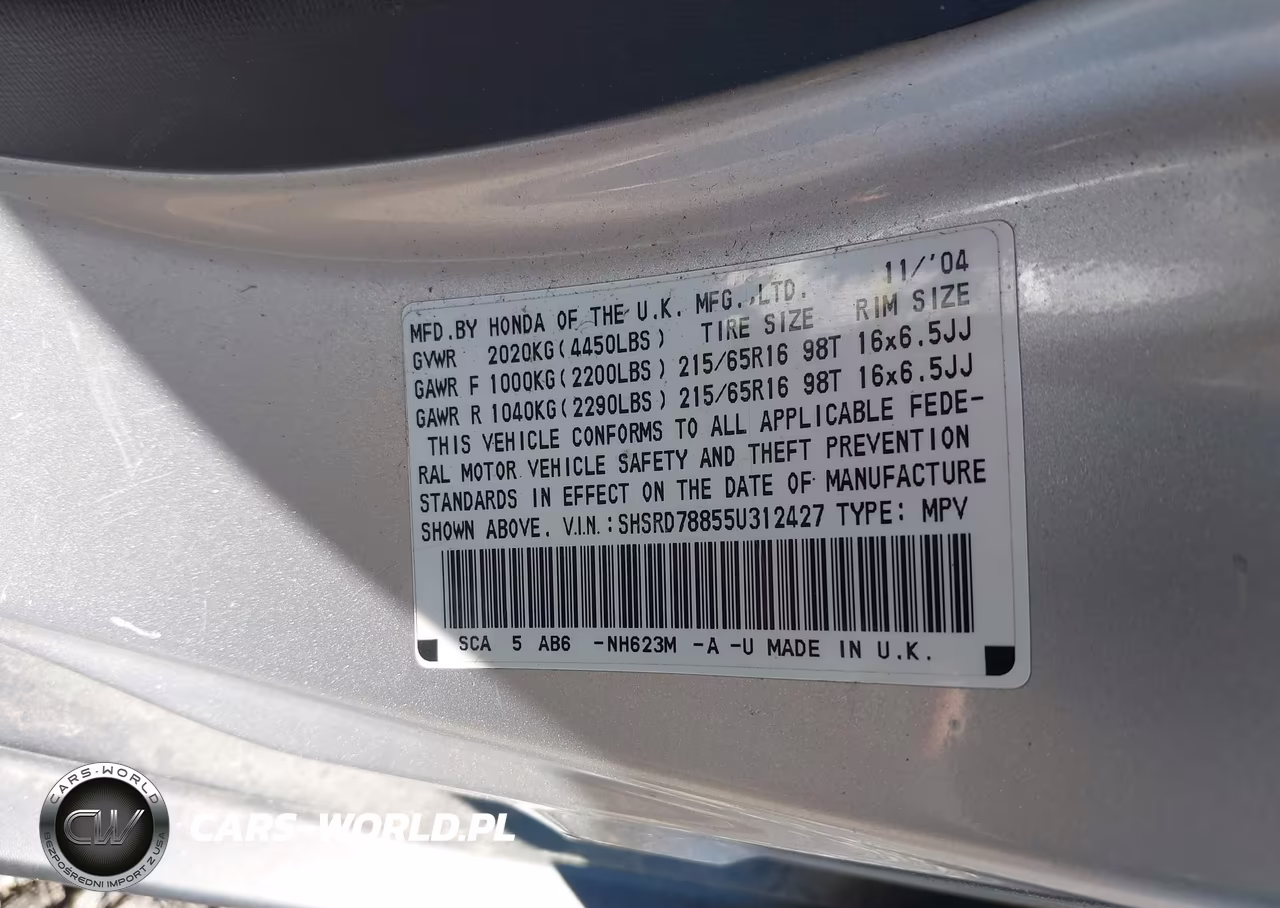 2005 Honda Cr-V Ex VIN:SHSRD78855U312427 - 9