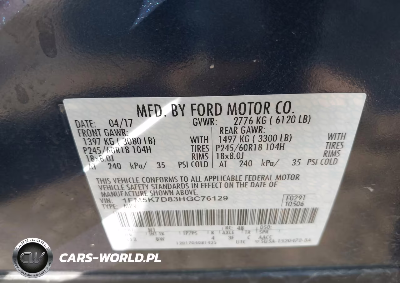 2017 Ford Explorer Xlt VIN:1FM5K7D83HGC76129 - 9