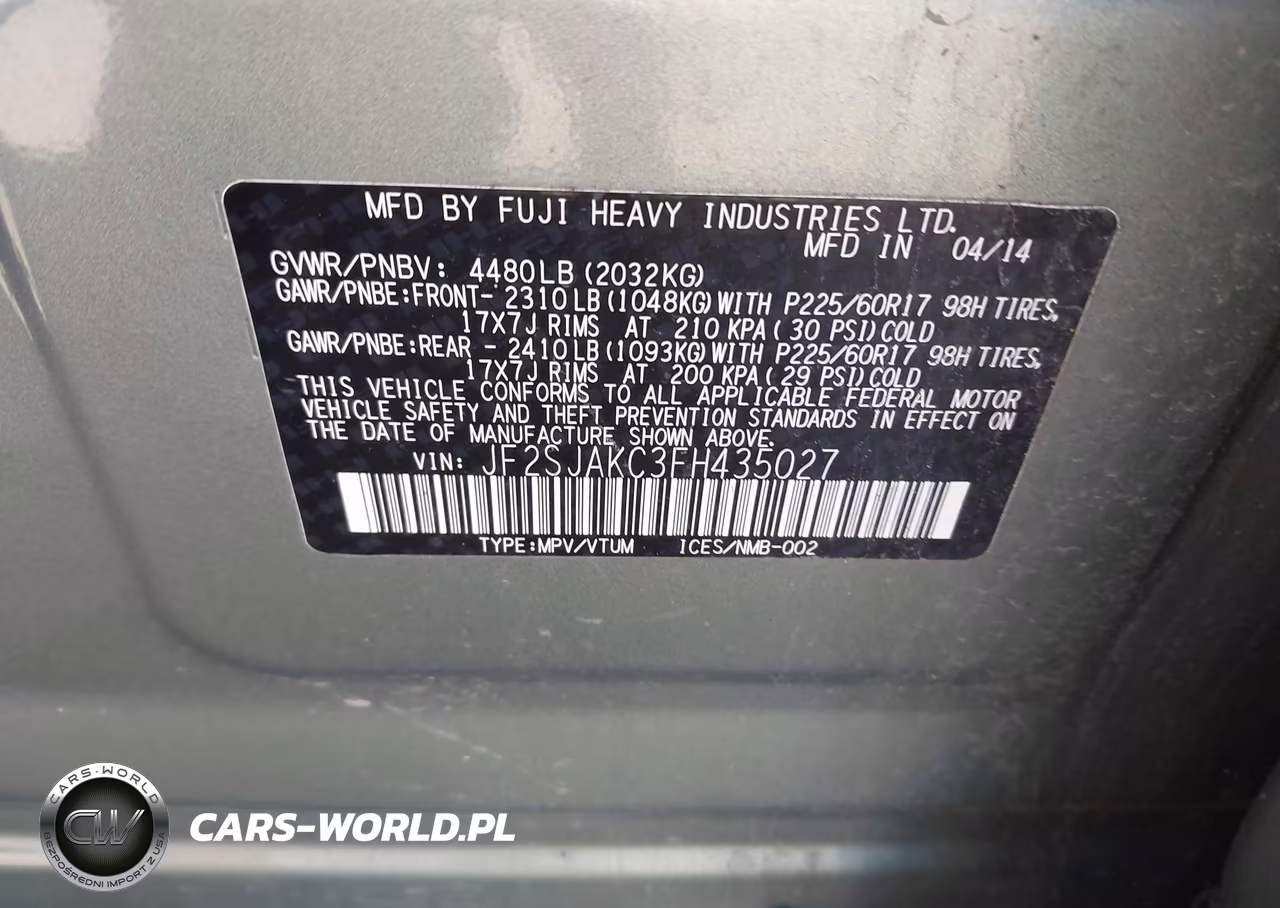 2015 Subaru Forester 2.5I Limited VIN:JF2SJAKC3FH435027 - 9