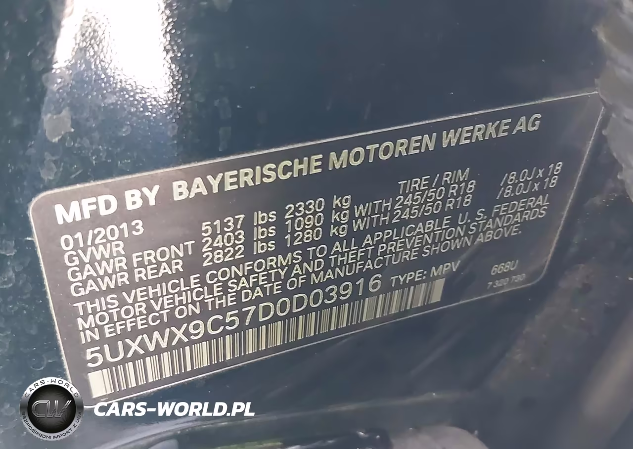 2013 BMW X3 xDrive28I VIN:5UXWX9C57D0D03916 - 9
