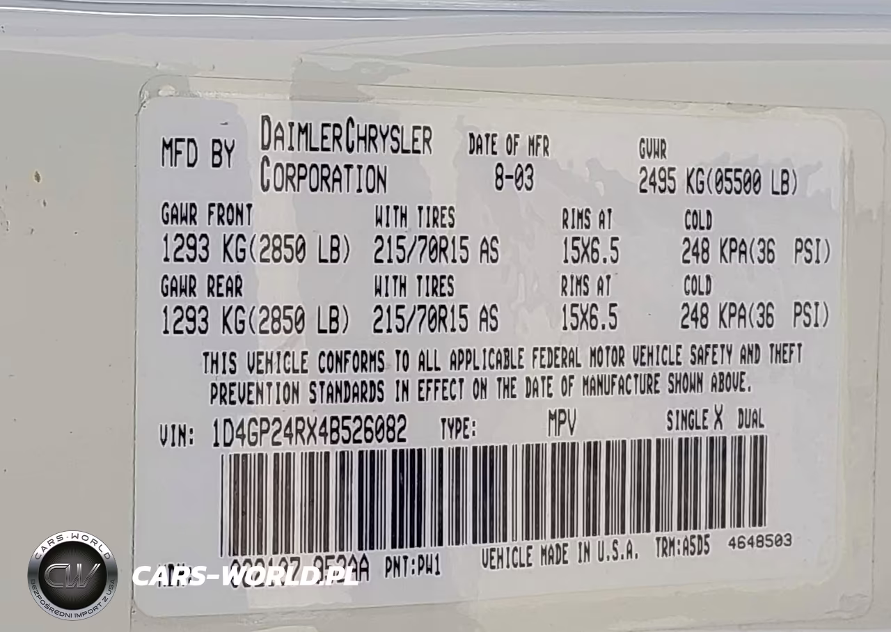 2004 Dodge Grand Caravan Se VIN:1D4GP24RX4B526082 - 9