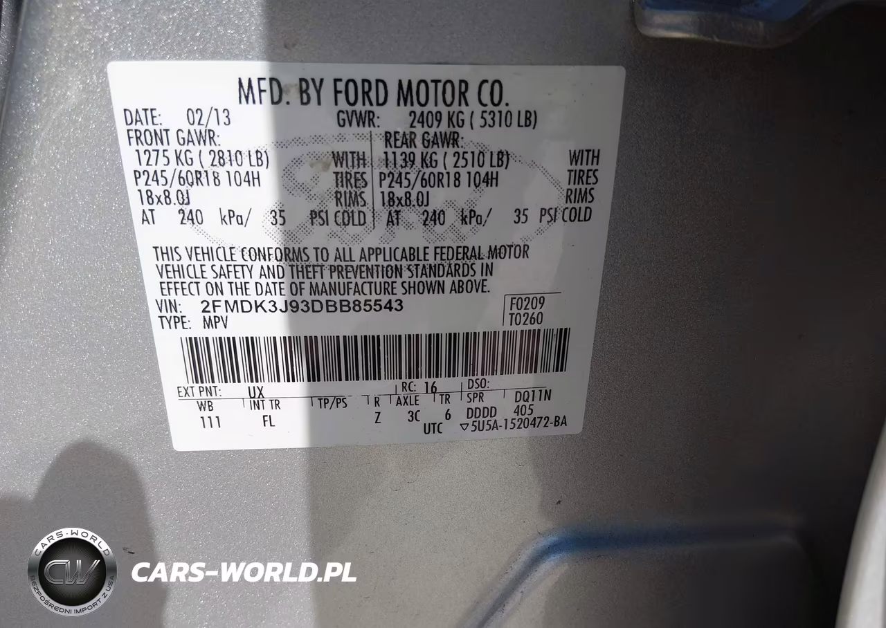 2013 Ford Edge Sel VIN:2FMDK3J93DBB85543 - 9