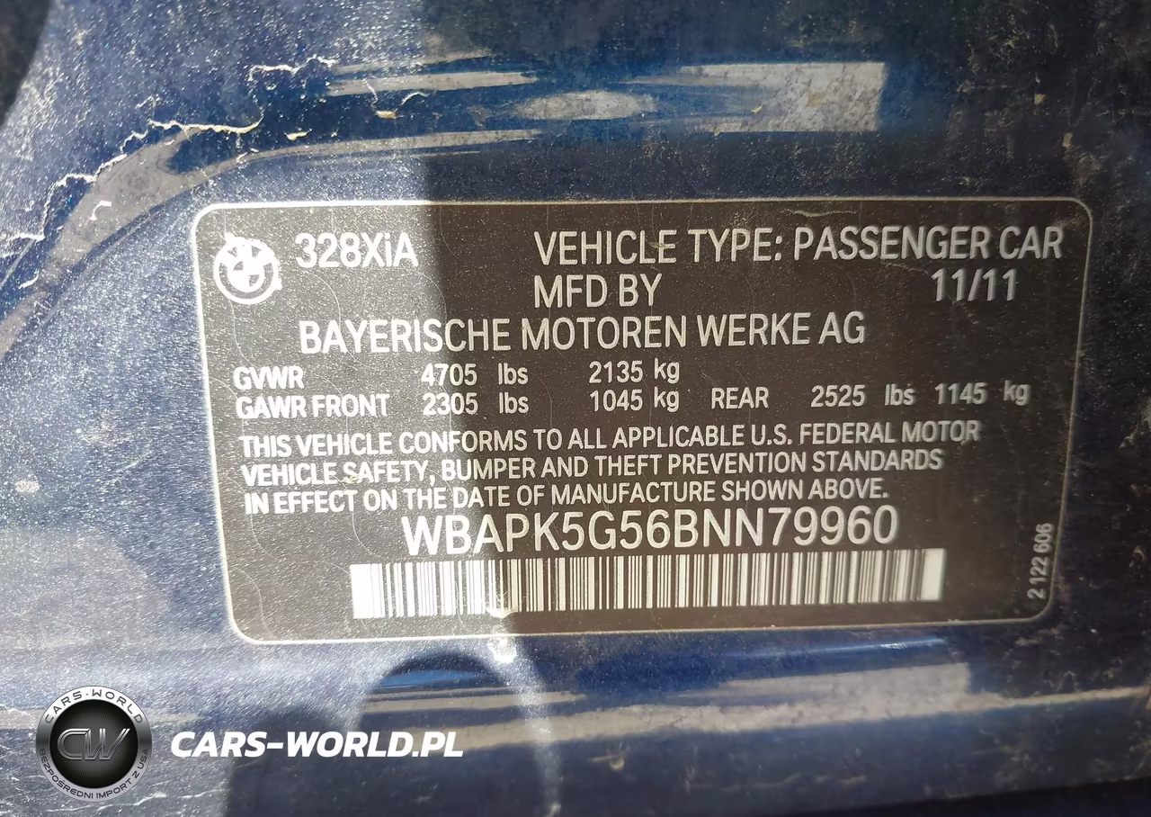 2011 BMW 328I xDrive VIN:WBAPK5G56BNN79960 - 9