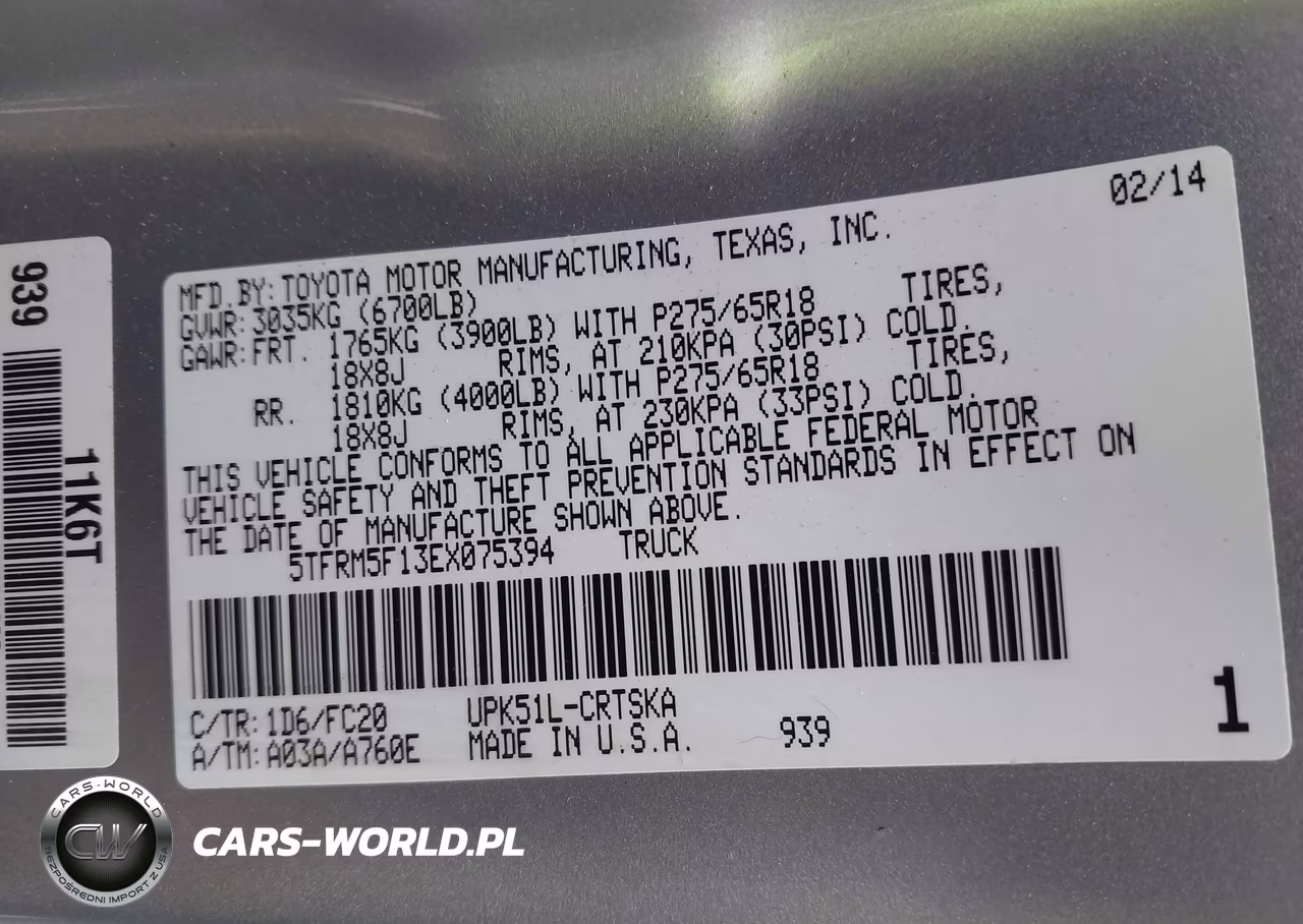 2014 Toyota Tundra Sr5 4.6L V8 VIN:5TFRM5F13EX075394 - 9