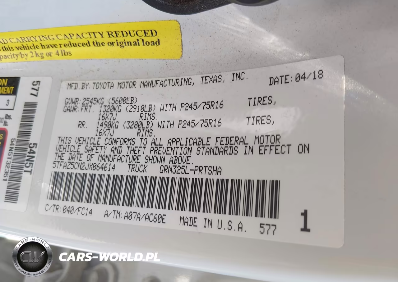 2018 Toyota Tacoma Sr5 V6 VIN:5TFAZ5CN2JX064614 - 9