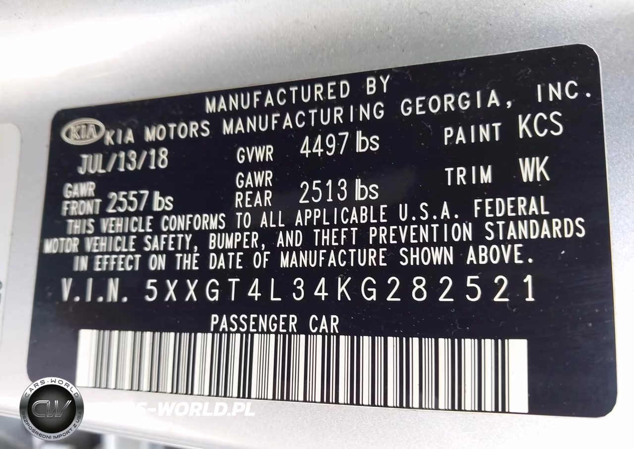 2019 Kia Optima Lx VIN:5XXGT4L34KG282521 - 9