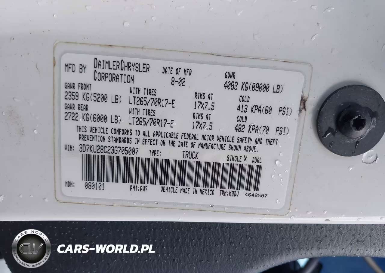 2003 Dodge Ram 2500 Slt-Laramie-St VIN:3D7KU28C23G705007 - 9