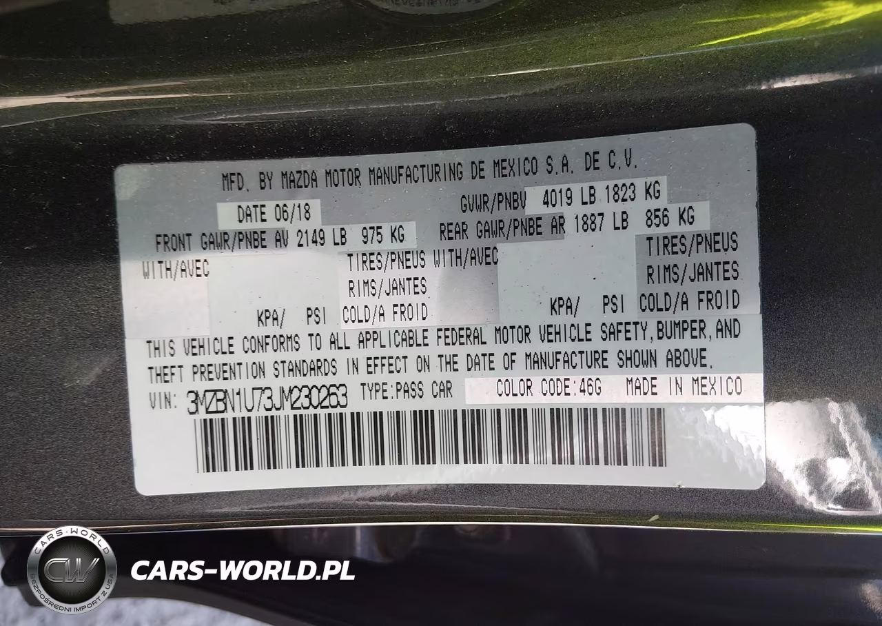 2018 Mazda Mazda3 Sport VIN:3MZBN1U73JM230263 - 9