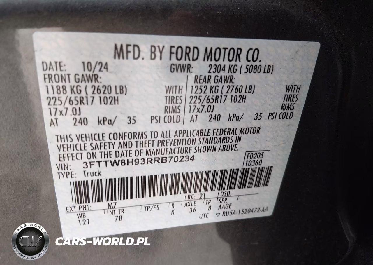 2024 Ford Maverick Xlt VIN:3FTTW8H93RRB70234 - 9