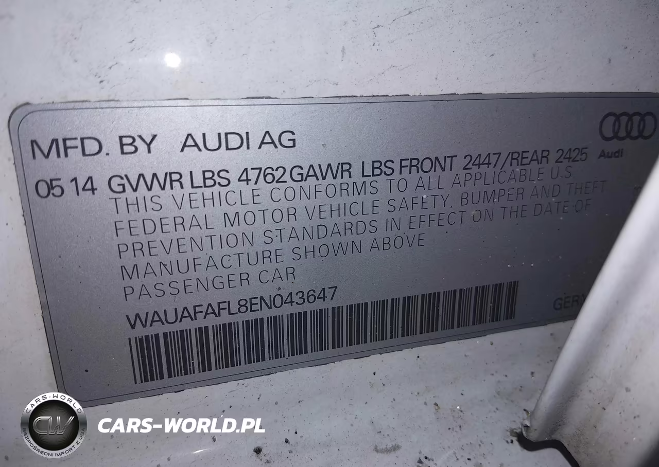 2014 Audi A4 2.0T Premium VIN:WAUAFAFL8EN043647 - 9