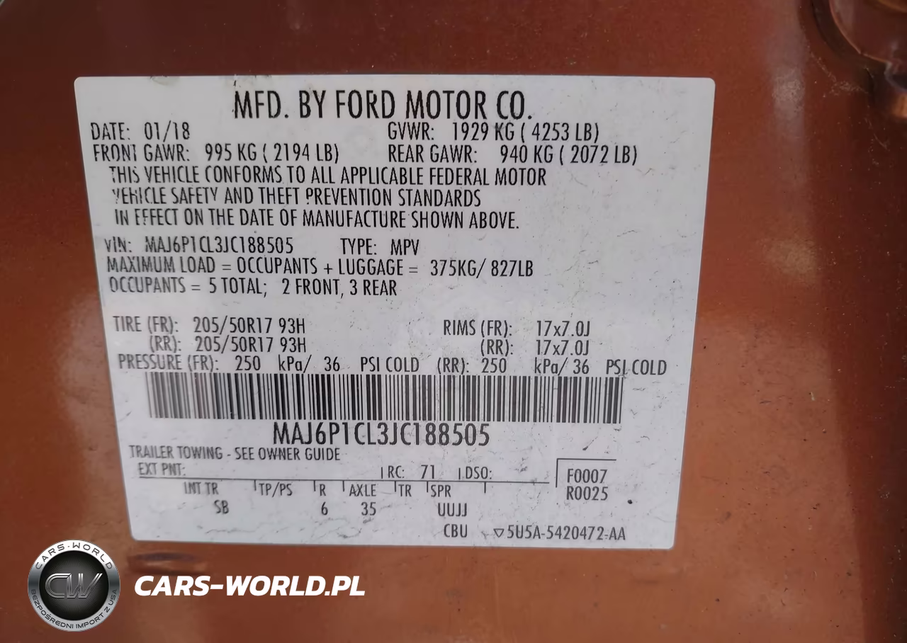 2018 Ford Ecosport Ses VIN:MAJ6P1CL3JC188505 - 9