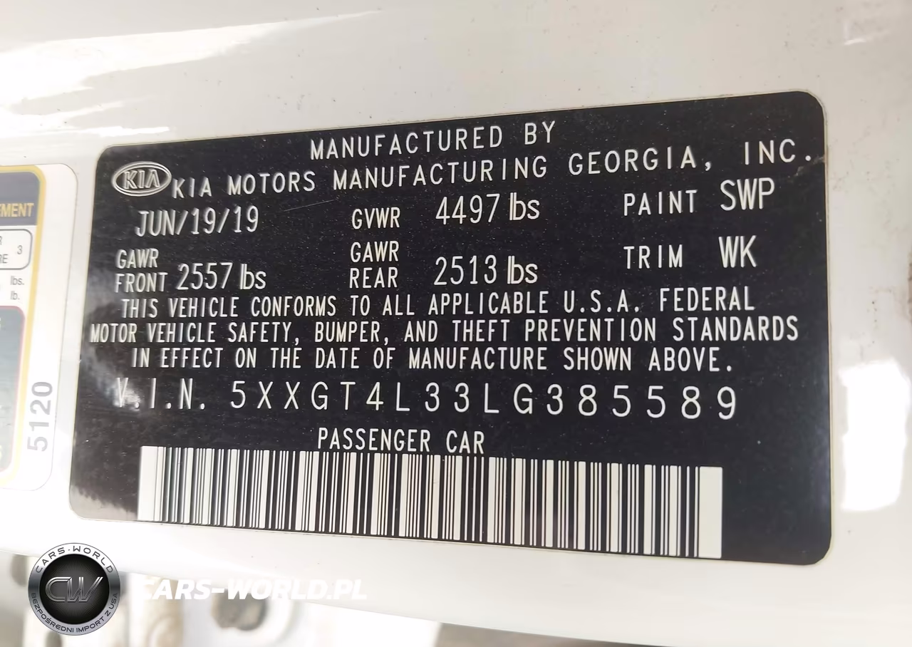 2020 Kia Optima Lx VIN:5XXGT4L33LG385589 - 9