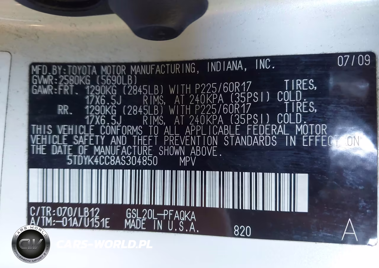 2010 Toyota Sienna Limited VIN:5TDYK4CC8AS304850 - 9