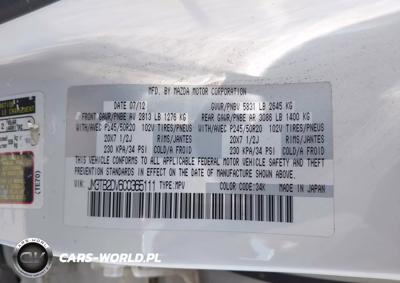 2012 Mazda Cx-9 Grand Touring VIN:JM3TB2DV6C0365111 - 9