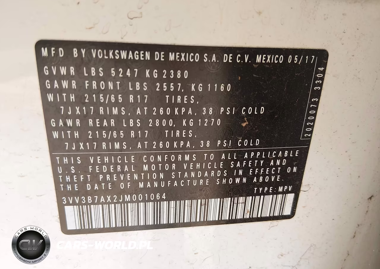2018 Volkswagen Tiguan 2.0T Se-2.0T Sel VIN:3VV3B7AX2JM001064 - 9