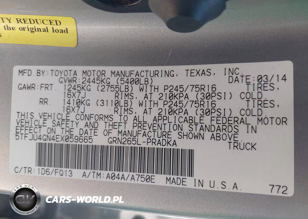 2014 Toyota Tacoma Prerunner V6 VIN:5TFJU4GN4EX059665 - 9