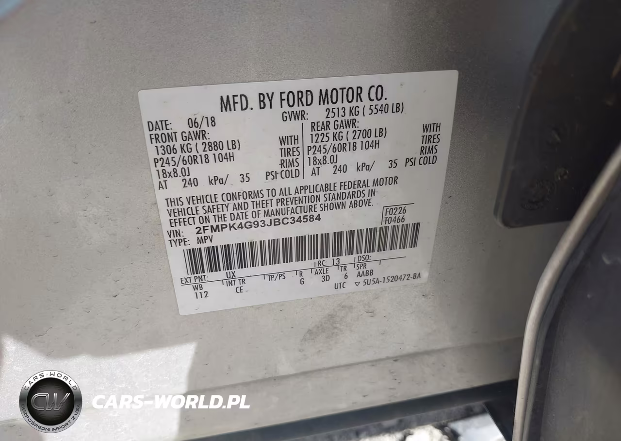 2018 Ford Edge Se VIN:2FMPK4G93JBC34584 - 9