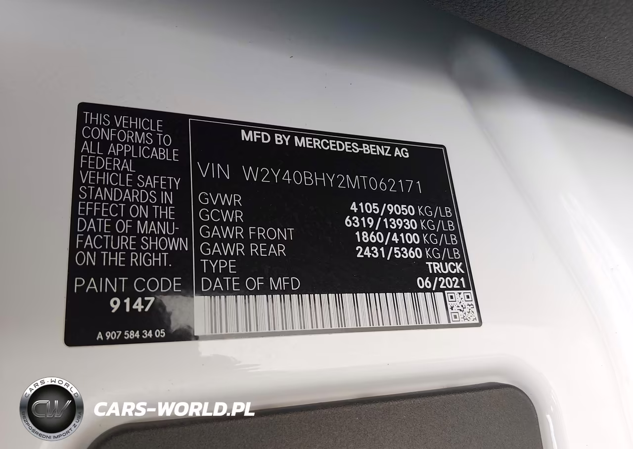 2021 Freightliner Sprinter 2500 Standard Roof I4 VIN:W2Y40BHY2MT062171 - 9