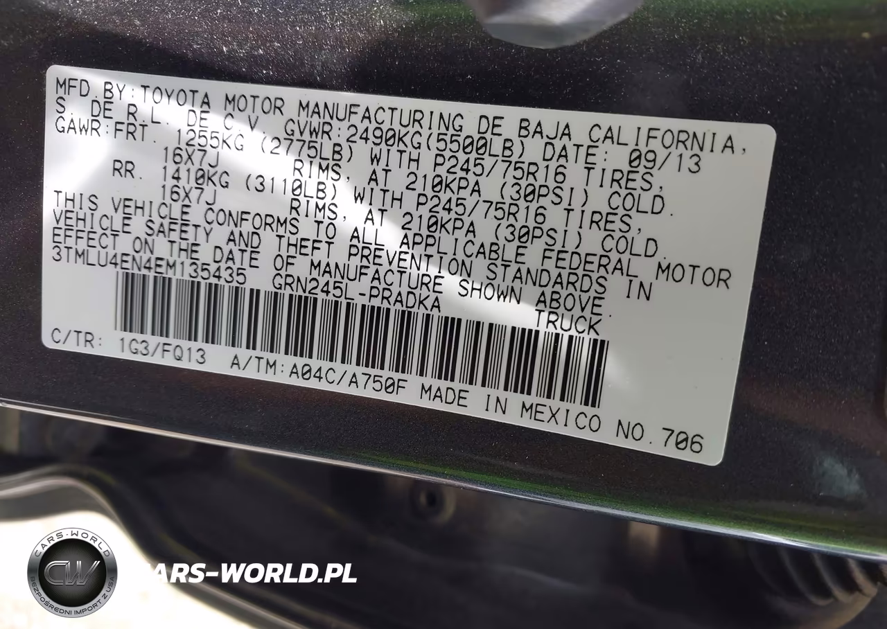 2014 Toyota Tacoma Base V6 VIN:3TMLU4EN4EM135435 - 9