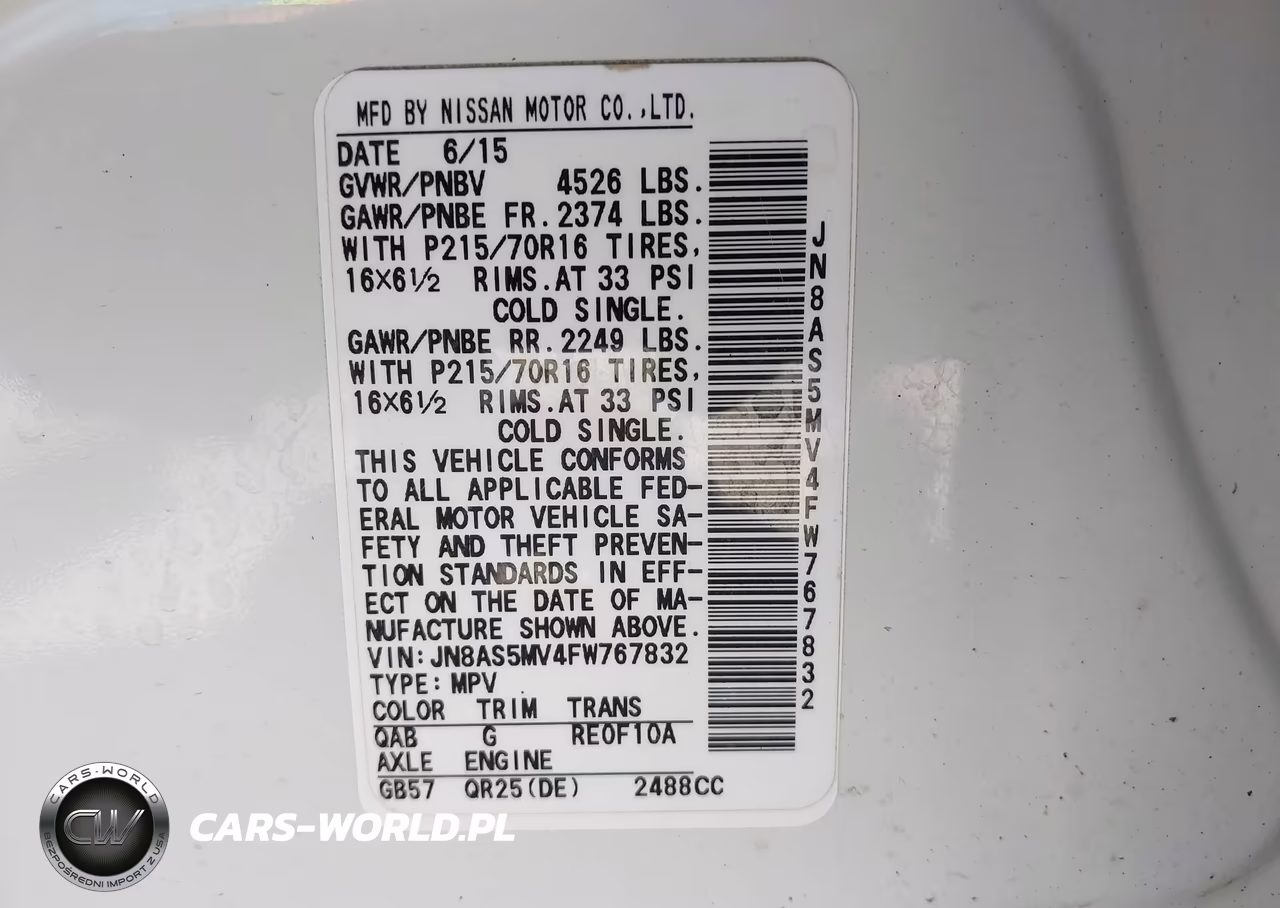 2015 Nissan Rogue Select S VIN:JN8AS5MV4FW767832 - 9
