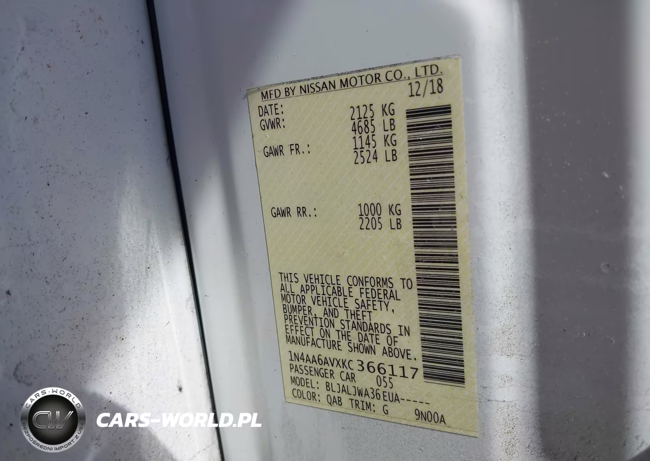2019 Nissan Maxima 3.5 Sv VIN:1N4AA6AVXKC366117 - 9
