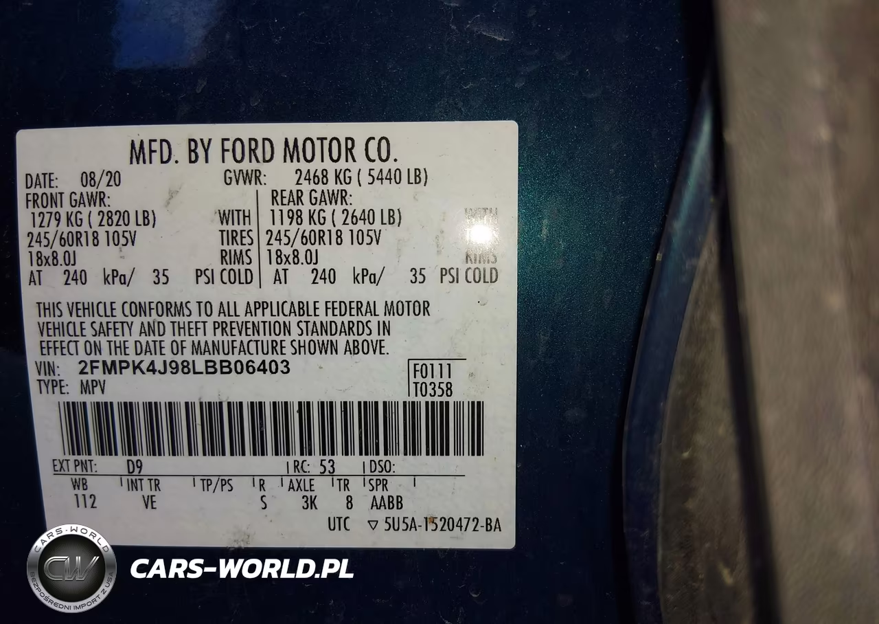 2020 Ford Edge Sel VIN:2FMPK4J98LBB06403 - 9
