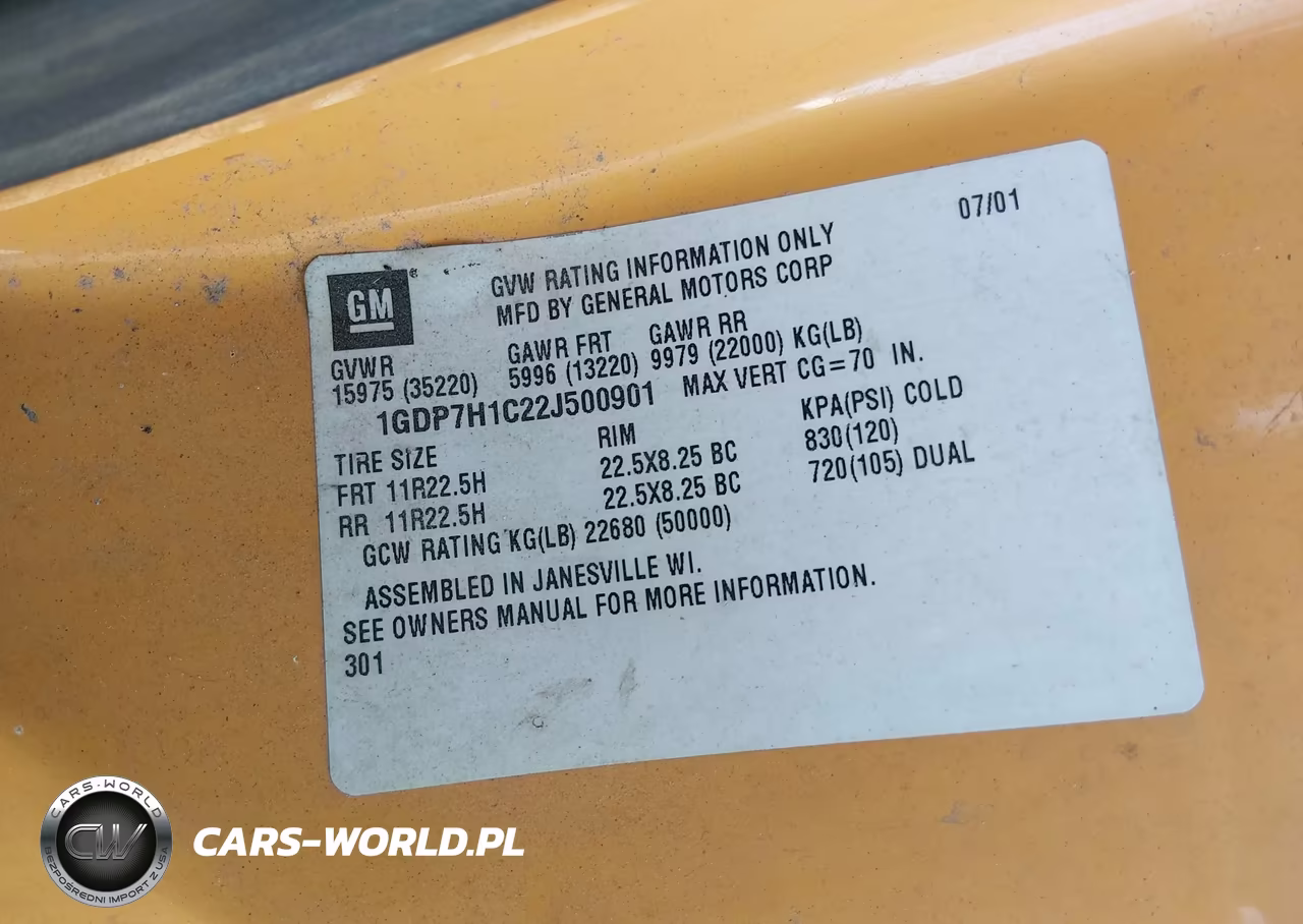 2002 GMC C-Series C7H042 VIN:1GDP7H1C22J500901 - 8