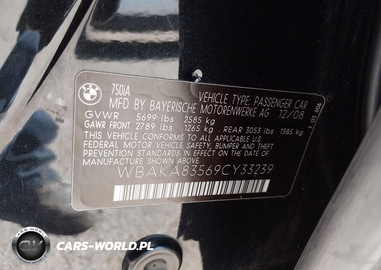 2009 BMW 750I VIN:WBAKA83569CY33239 - 9