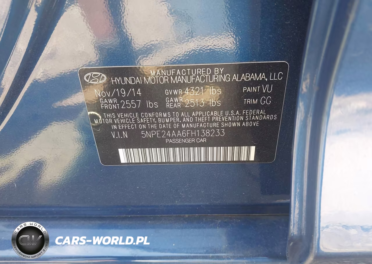 2015 Hyundai Sonata Eco VIN:5NPE24AA6FH138233 - 9