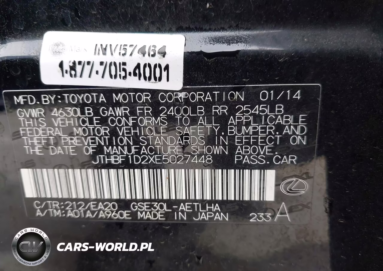 2014 Lexus Is 250 VIN:JTHBF1D2XE5027448 - 9