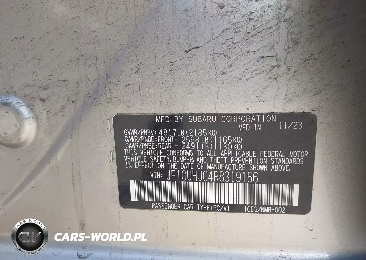 2024 Subaru Impreza Rs 5-Door VIN:JF1GUHJC4R8319156 - 9