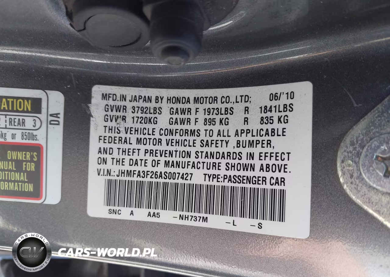2010 Honda Civic Hybrid VIN:JHMFA3F26AS007427 - 9