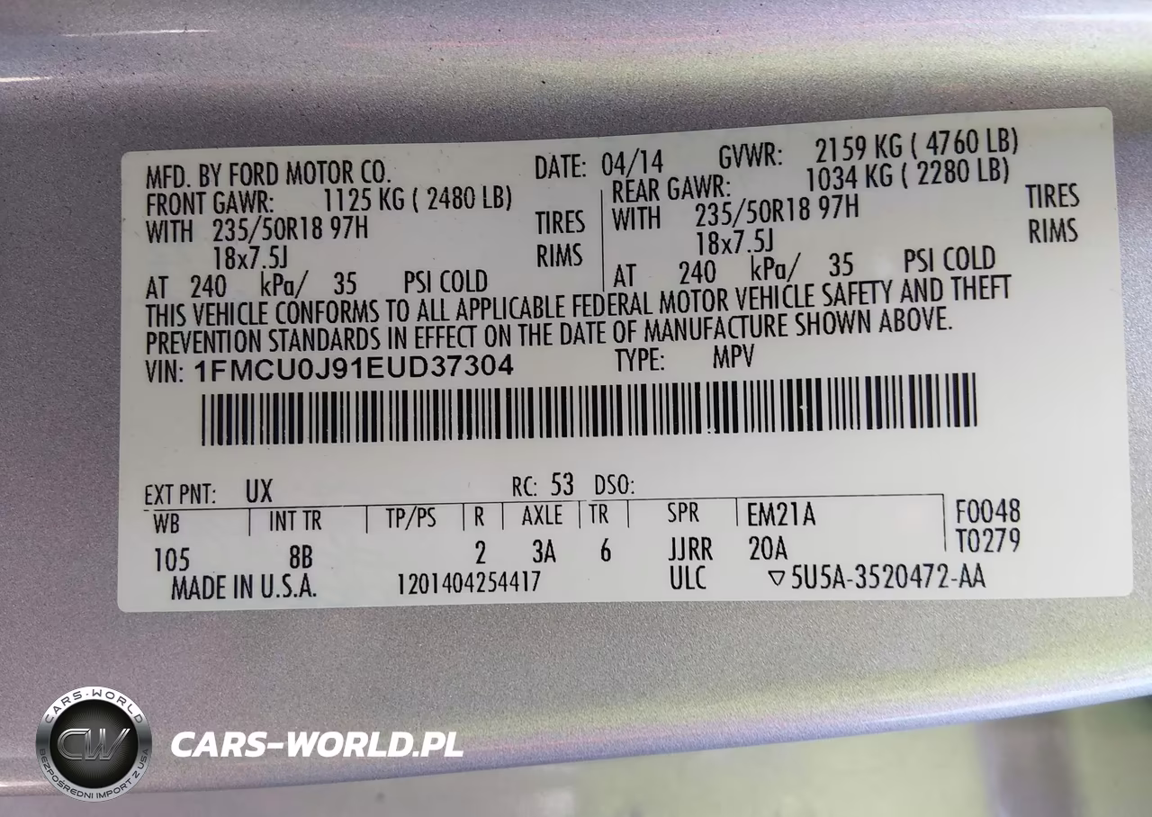 2014 Ford Escape Titanium VIN:1FMCU0J91EUD37304 - 9