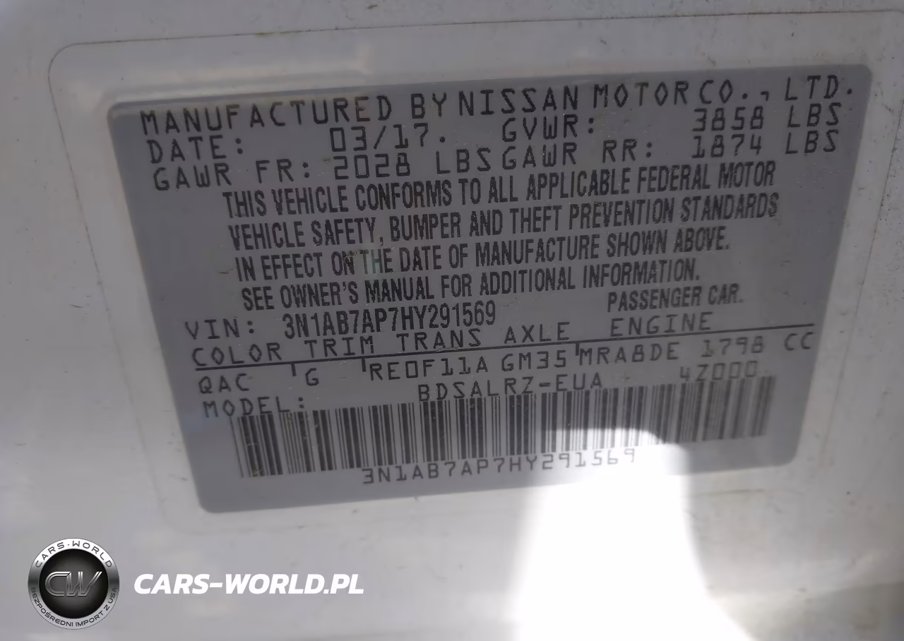 2017 Nissan Sentra Sr VIN:3N1AB7AP7HY291569 - 9