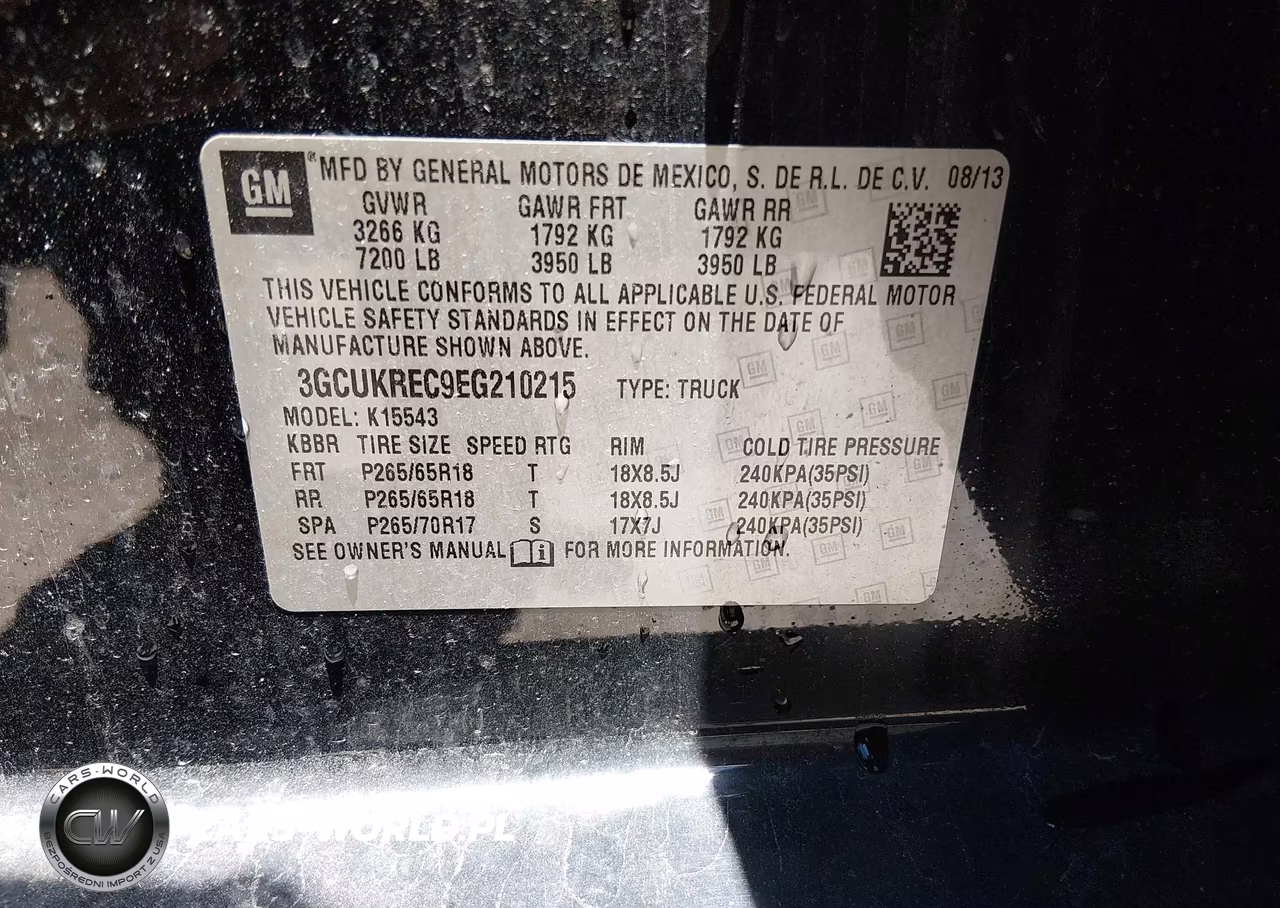 2014 Chevrolet Silverado 1500 2Lt VIN:3GCUKREC9EG210215 - 9