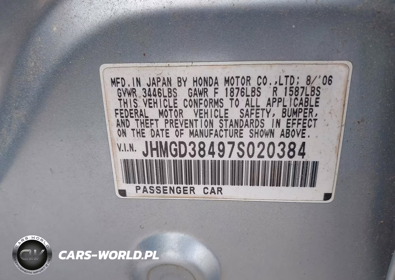 2007 Honda Fit VIN:JHMGD38497S020384 - 9