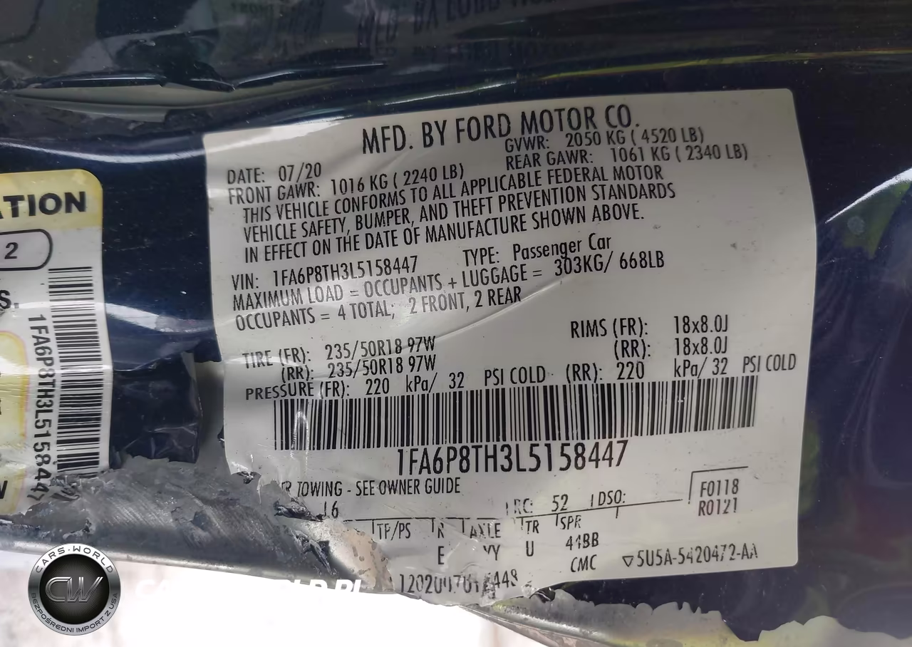 2020 Ford Mustang Ecoboost Fastback VIN:1FA6P8TH3L5158447 - 9