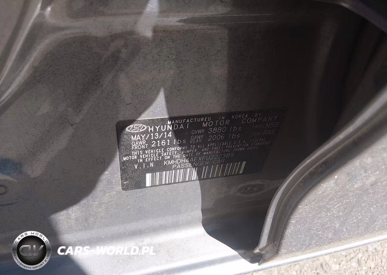 2015 Hyundai Elantra Se VIN:KMHDH4AEXFU222389 - 9