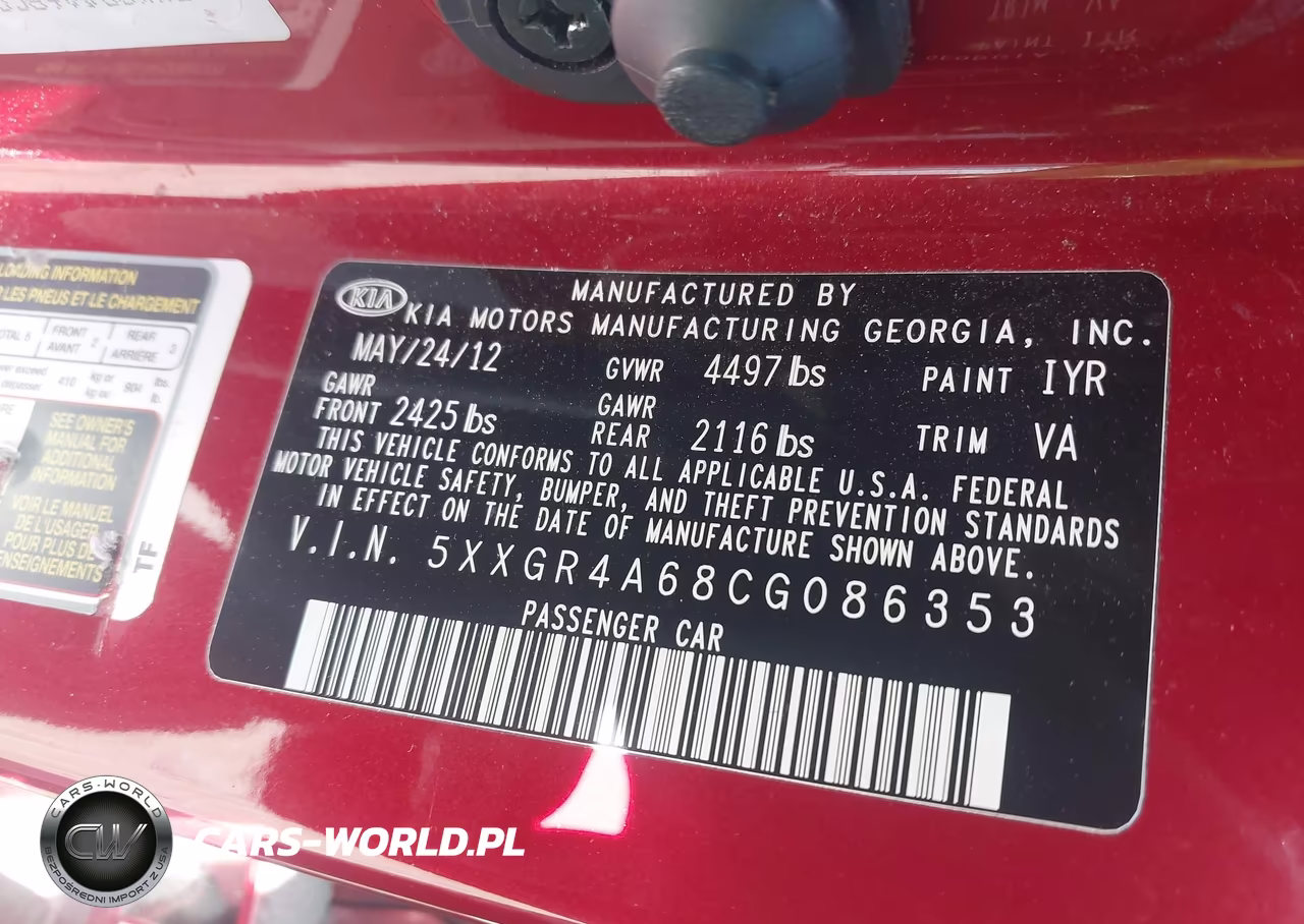 2012 Kia Optima Sx VIN:5XXGR4A68CG086353 - 9