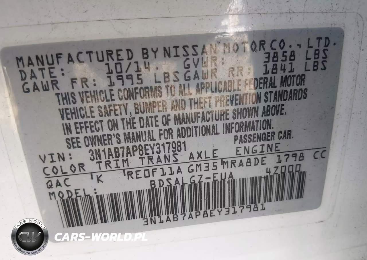 2014 Nissan Sentra Sl VIN:3N1AB7AP8EY317981 - 9