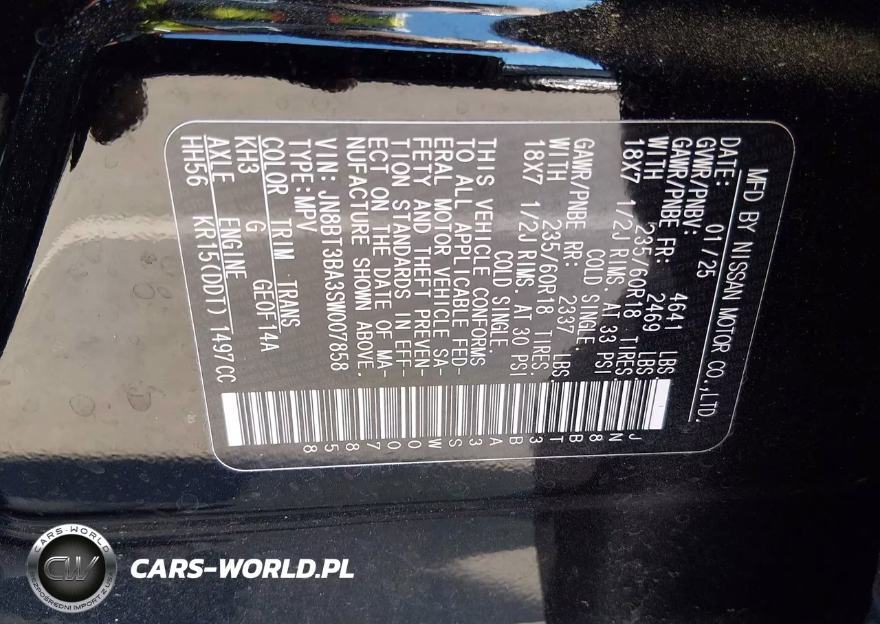 2025 Nissan Rogue Sv Fwd VIN:JN8BT3BA3SW007858 - 9