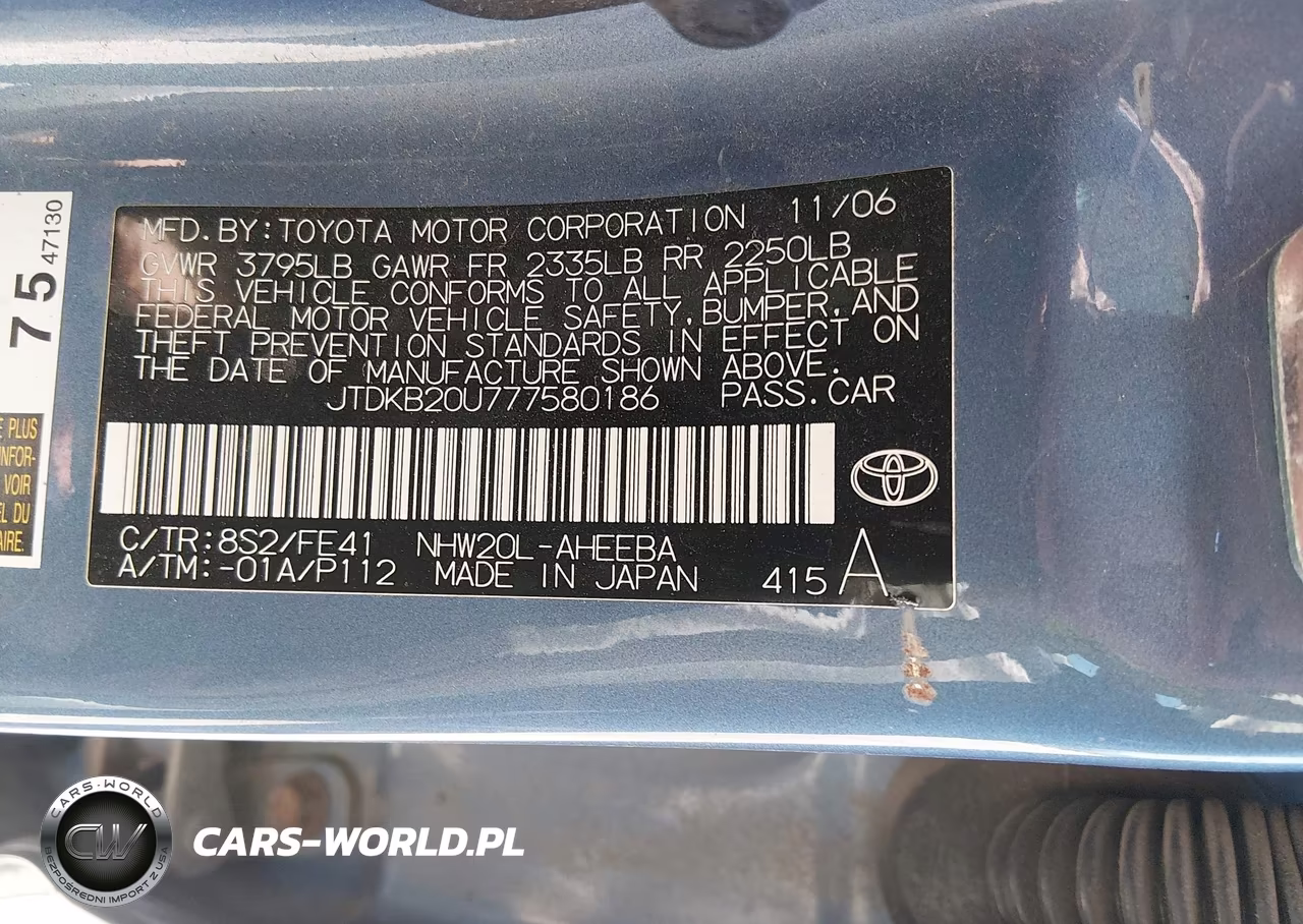 2007 Toyota Prius VIN:JTDKB20U777580186 - 9