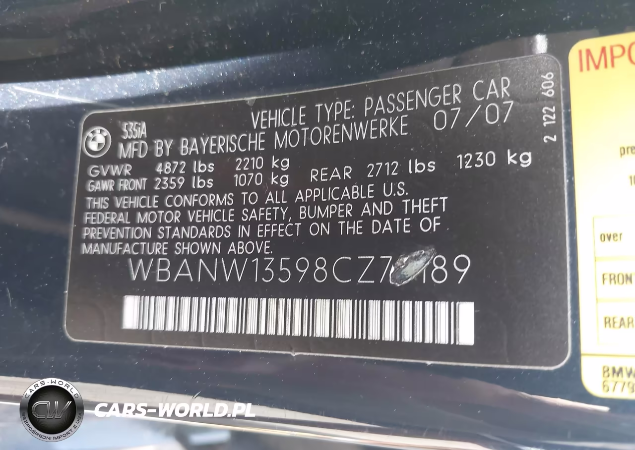 2008 BMW 535I VIN:WBANW13598CZ73189 - 9