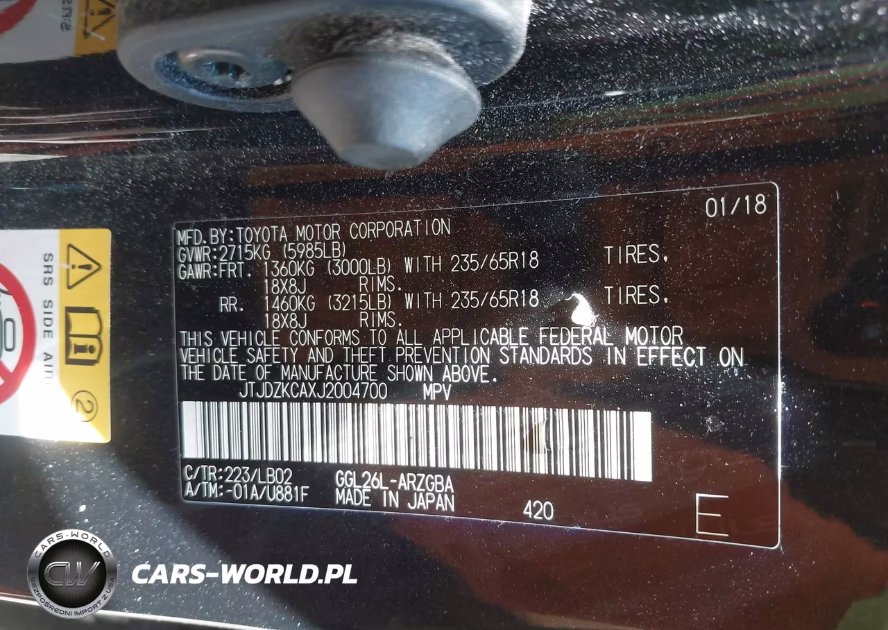 2018 Lexus Rx 350L Premium VIN:JTJDZKCAXJ2004700 - 9