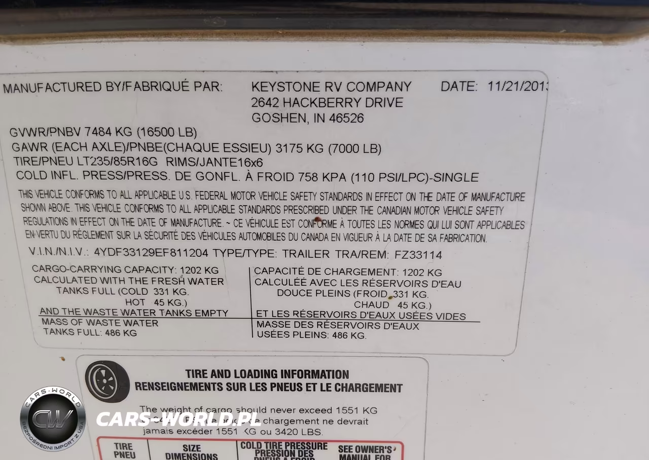 2014 Keystone Rv Other VIN:4YDF33129EF811204 - 9