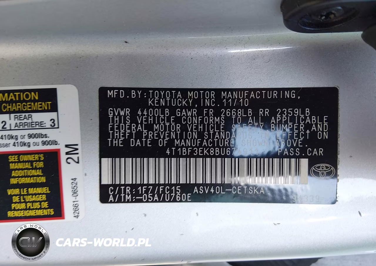 2011 Toyota Camry Se VIN:4T1BF3EK8BU674911 - 9