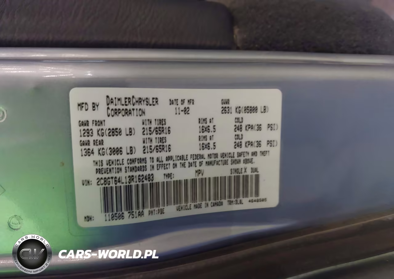 2003 Chrysler Town & Country Limited VIN:2C8GT64L13R162483 - 9
