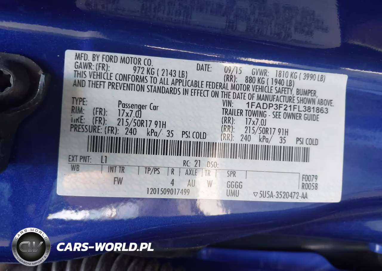 2015 Ford Focus Se VIN:1FADP3F21FL381863 - 9