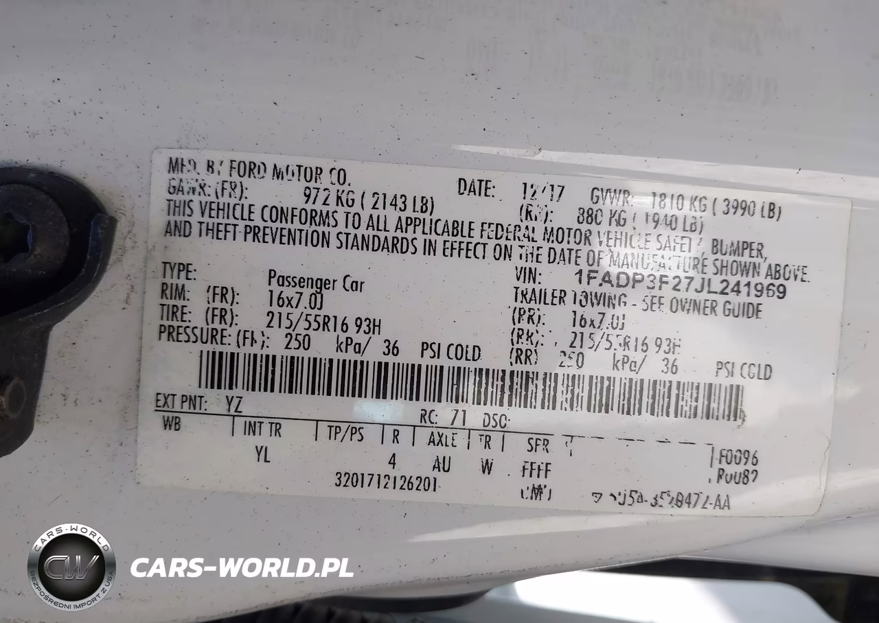 2018 Ford Focus Se VIN:1FADP3F27JL241969 - 9