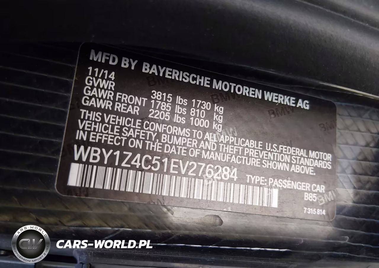 2014 BMW I3 Base W-Range Extender VIN:WBY1Z4C51EV276284 - 9